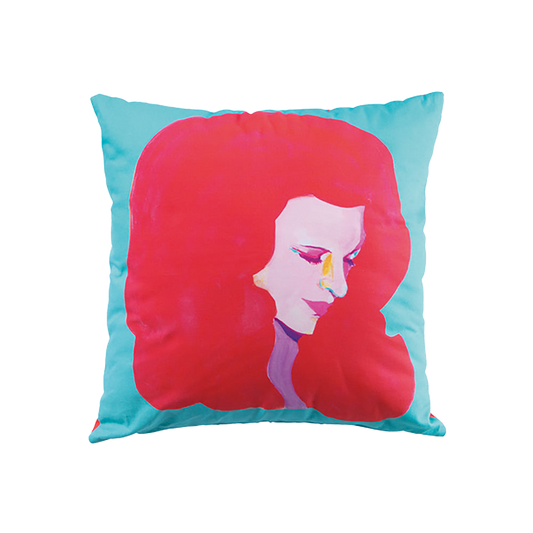 MLE × SAIKO OTAKE SQUARE CUSHION 「MANNEQUIN HEAD<AQUA>」