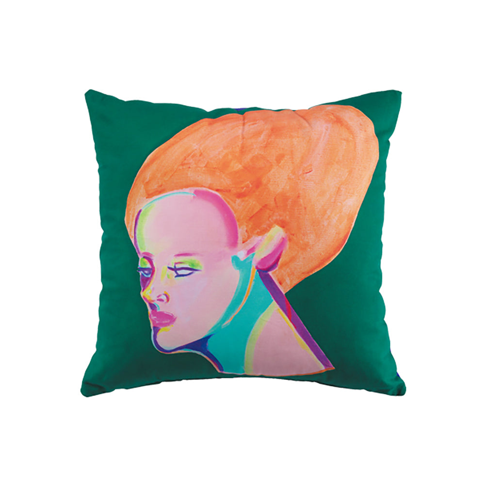 MLE × SAIKO OTAKE SQUARE CUSHION 「MANNEQUIN HEAD<GREEN>」_0