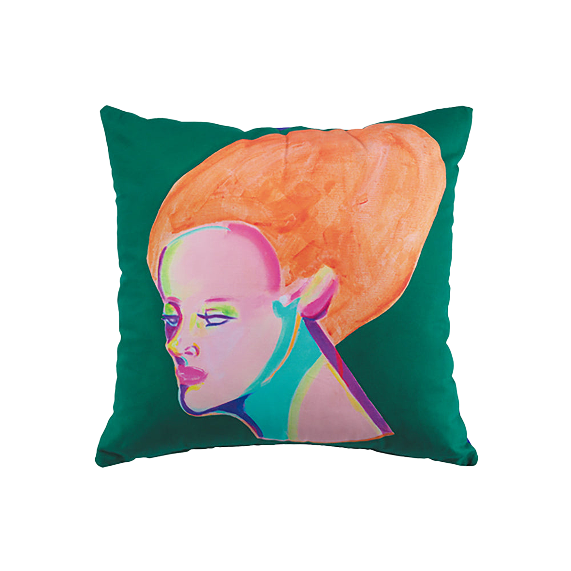 MLE × SAIKO OTAKE SQUARE CUSHION 「MANNEQUIN HEAD<GREEN>」