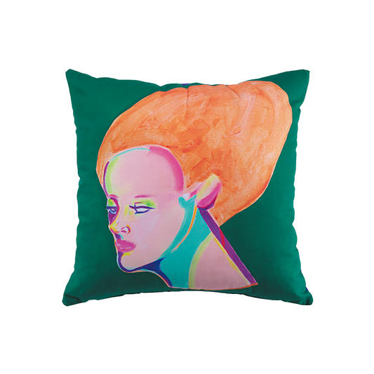 MLE × SAIKO OTAKE SQUARE CUSHION 「MANNEQUIN HEAD<GREEN>」