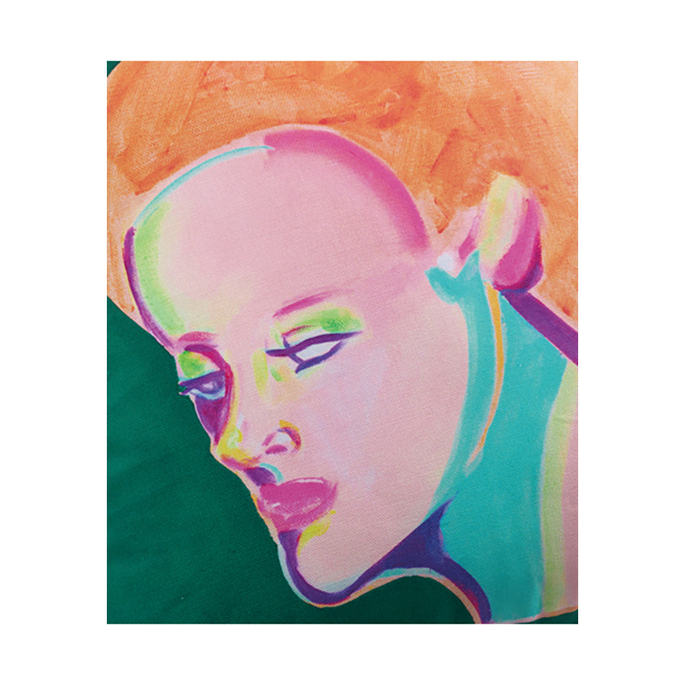 MLE × SAIKO OTAKE SQUARE CUSHION 「MANNEQUIN HEAD<GREEN>」_2