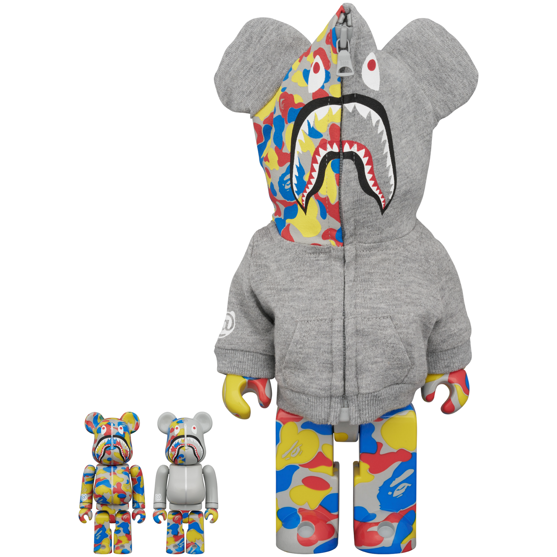 BE@RBRICK BAPE(R) CAMO SHARK MCT 30th ANNIV. 100％ & 400％ 3 PCS