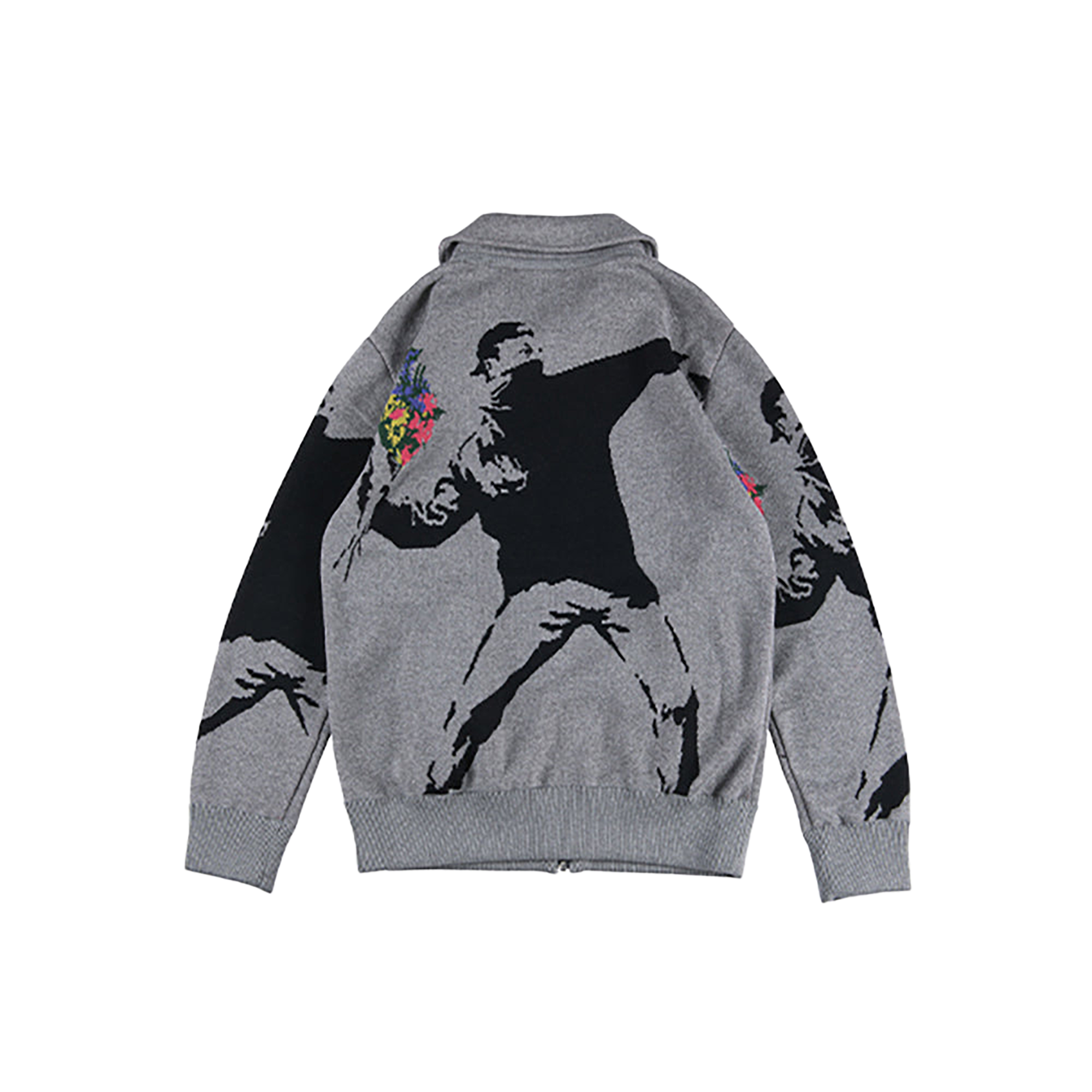 KNIT GANG COUNCIL "BRANDALISM"KNIT BLOUSON "FLOWER BOMBER"