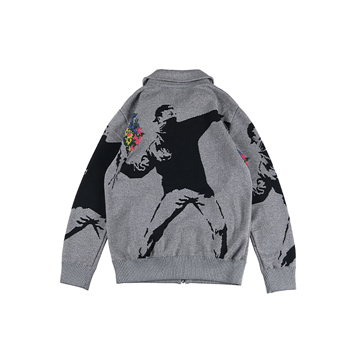 KNIT GANG COUNCIL "BRANDALISM"KNIT BLOUSON "FLOWER BOMBER"