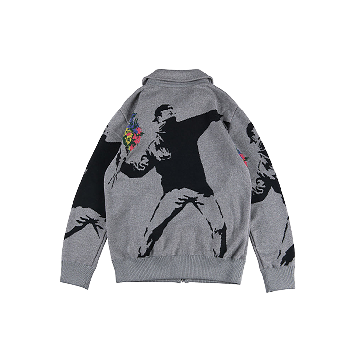 KNIT GANG COUNCIL "BRANDALISM"KNIT BLOUSON "FLOWER BOMBER"