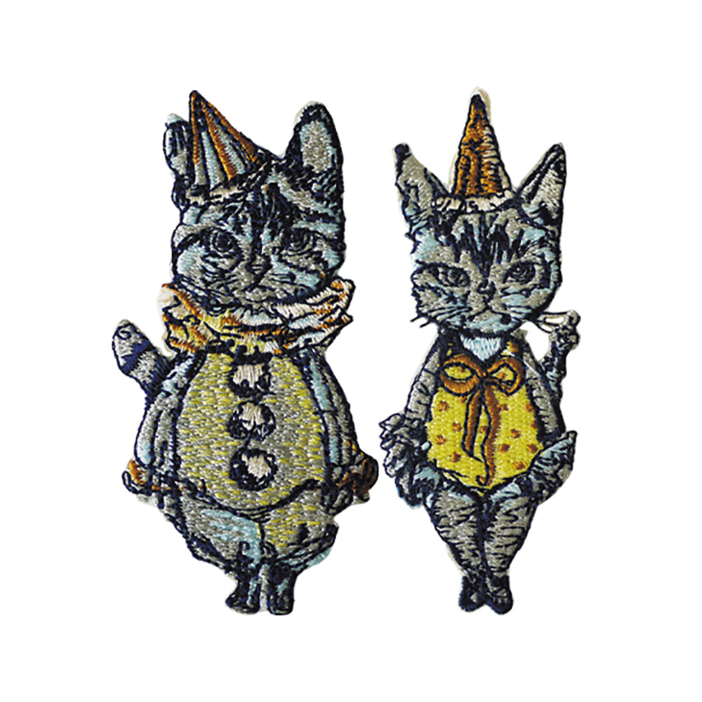 gris gris des BONBON オリジナル刺繍ワッペン／カードセット 猫の案内人（2個セット）（刺繍ワッペン、カード1枚、封筒1枚）_0