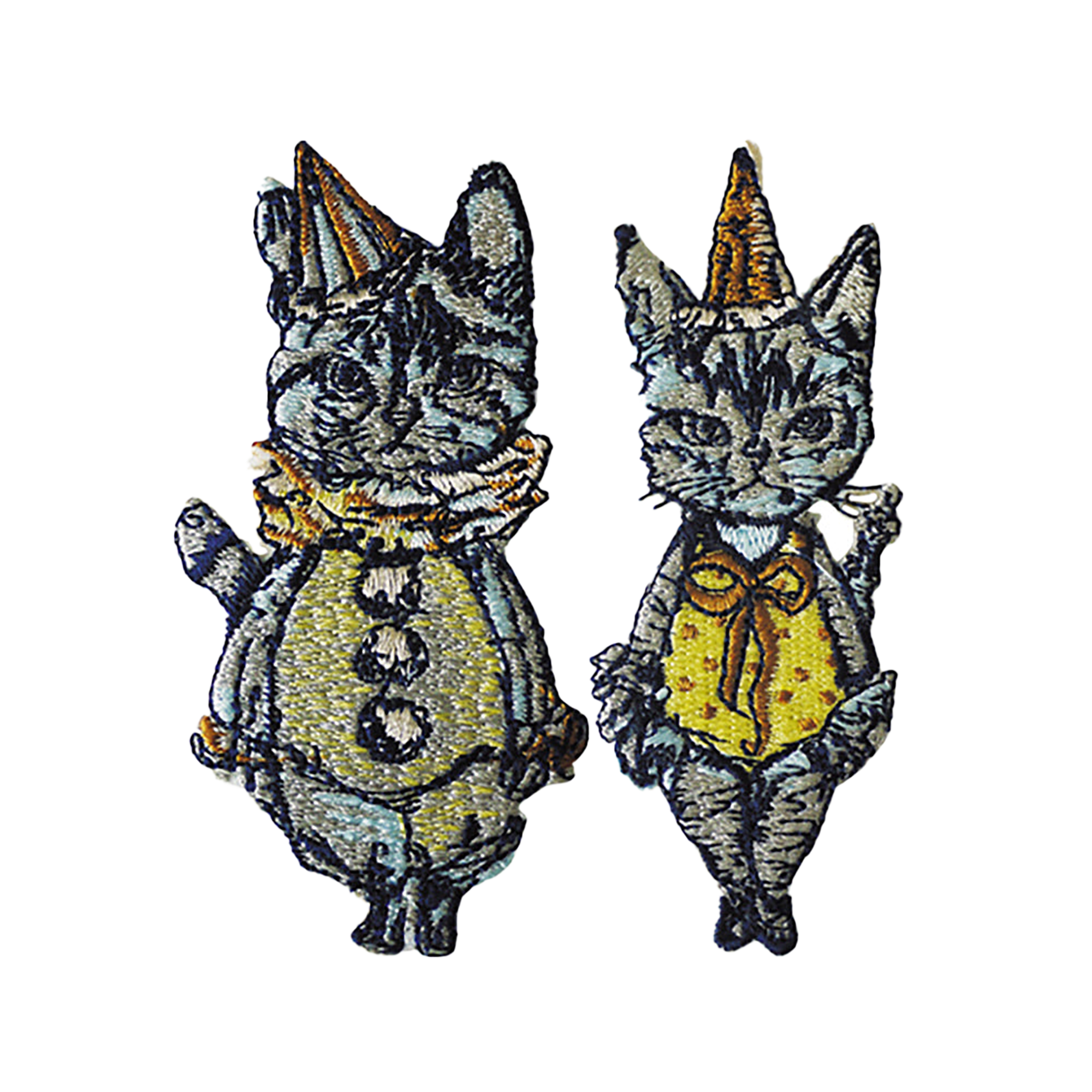 gris gris des BONBON オリジナル刺繍ワッペン／カードセット 猫の案内人（2個セット）（刺繍ワッペン、カード1枚、封筒1枚）