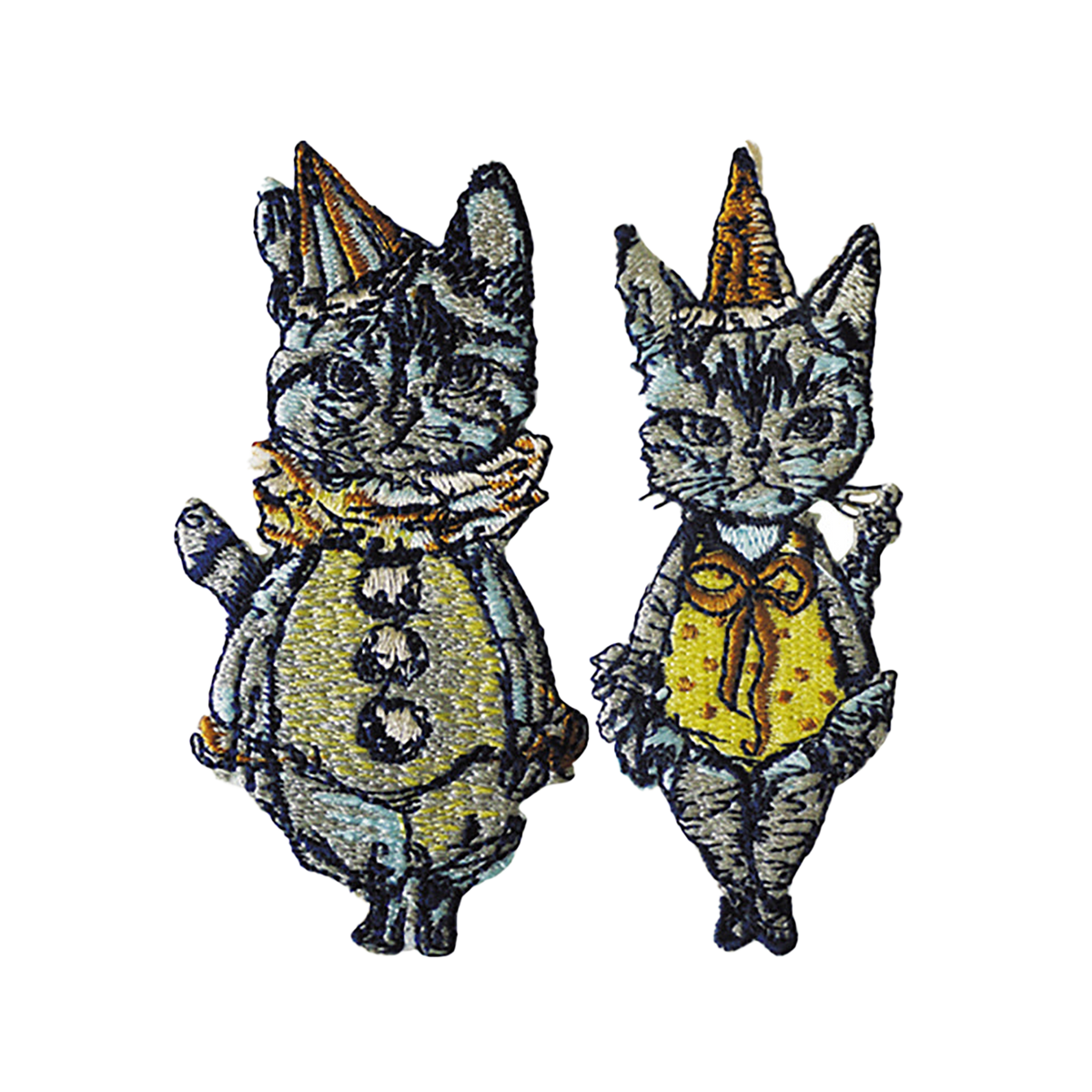 gris gris des BONBON オリジナル刺繍ワッペン／カードセット 猫の案内人（2個セット）（刺繍ワッペン、カード1枚、封筒1枚）
