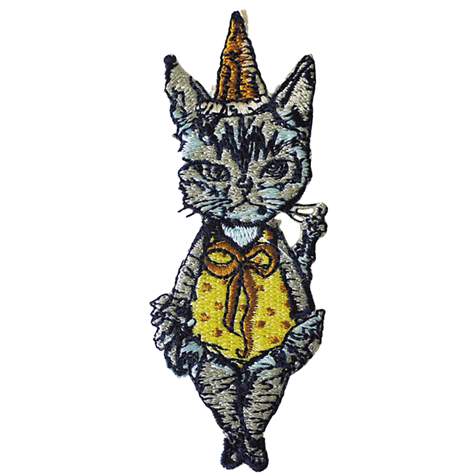 gris gris des BONBON オリジナル刺繍ワッペン／カードセット 猫の案内人（2個セット）（刺繍ワッペン、カード1枚、封筒1枚）