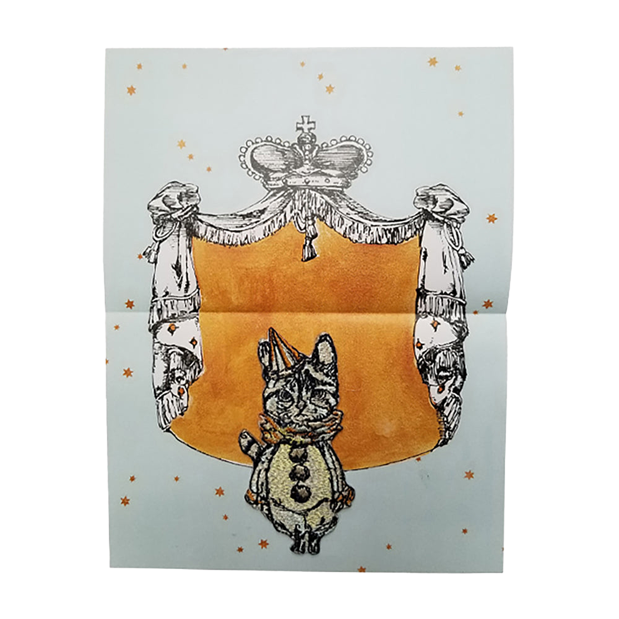 gris gris des BONBON オリジナル刺繍ワッペン／カードセット 猫の案内人（2個セット）（刺繍ワッペン、カード1枚、封筒1枚）