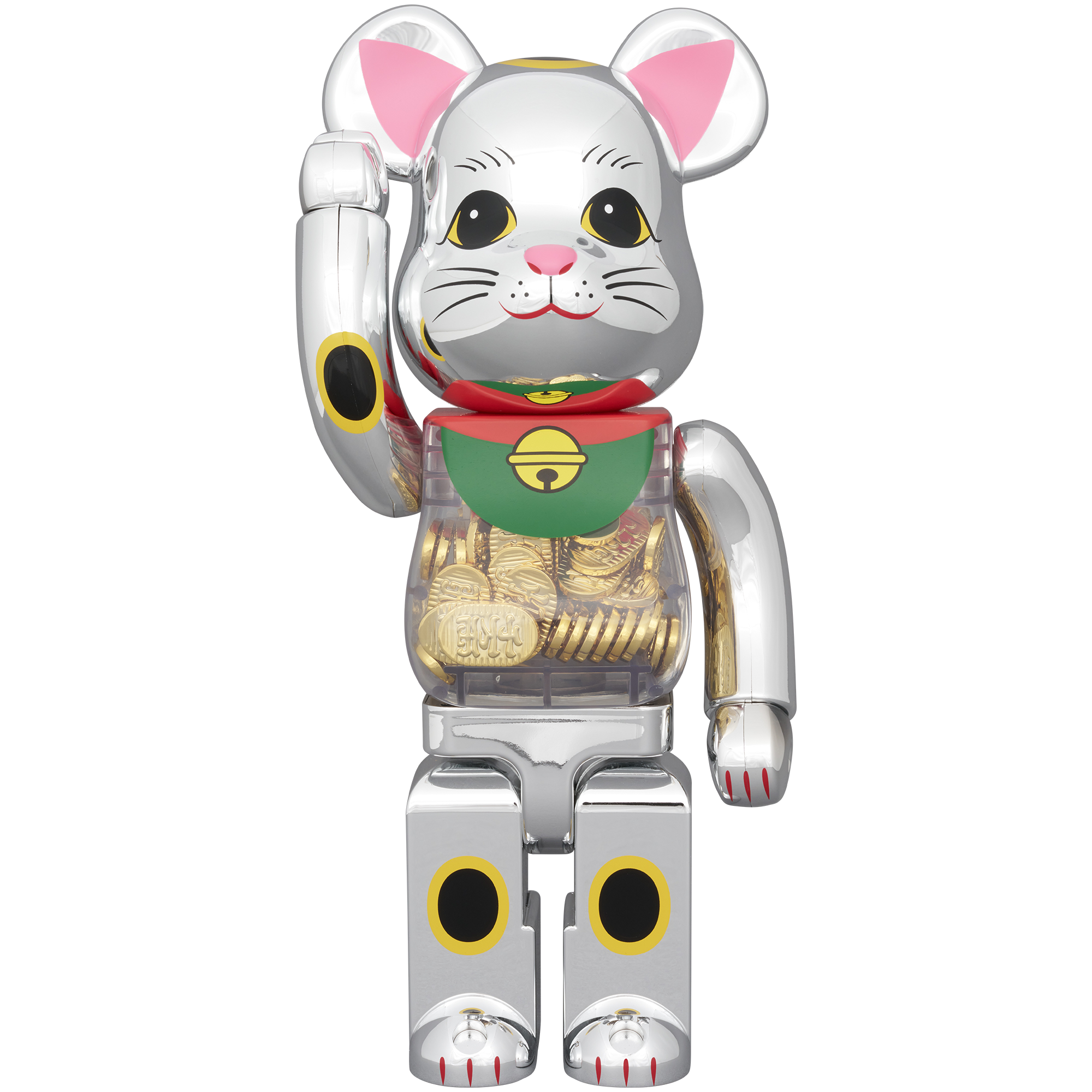 BE@RBRICK 招き猫 小判 千万両 銀メッキ 100％ & 400％ BE@RBRICK 招き猫 小判 千万両 銀メッキ 100％ & 400％ | MEDICOM TOY