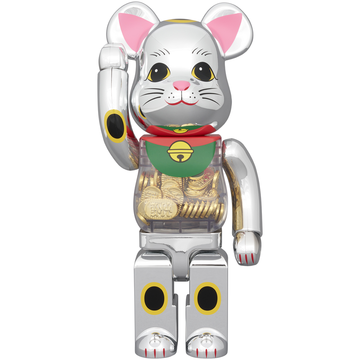 BE@RBRICK 招き猫 小判 千万両 銀メッキ 100％ & 400％ BE@RBRICK 招き猫 小判 千万両 銀メッキ 100％ & 400％ | MEDICOM TOY
