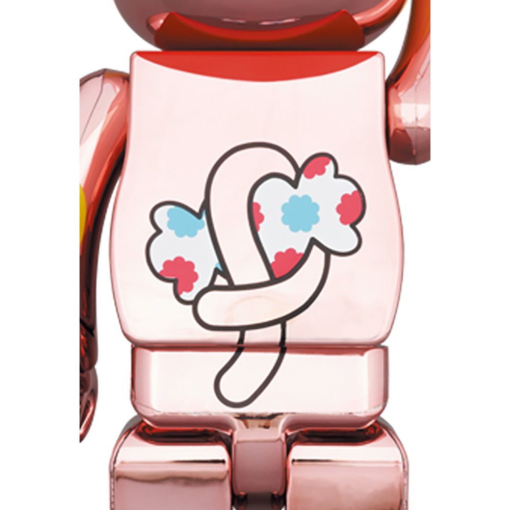 BE@RBRICK 招き猫 ペコちゃん 桃金メッキ 100％ & 400％_3