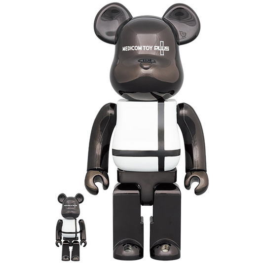 BE@RBRICK MEDICOM TOY PLUS BLACK CHROME Ver. 100％ ＆ 400％