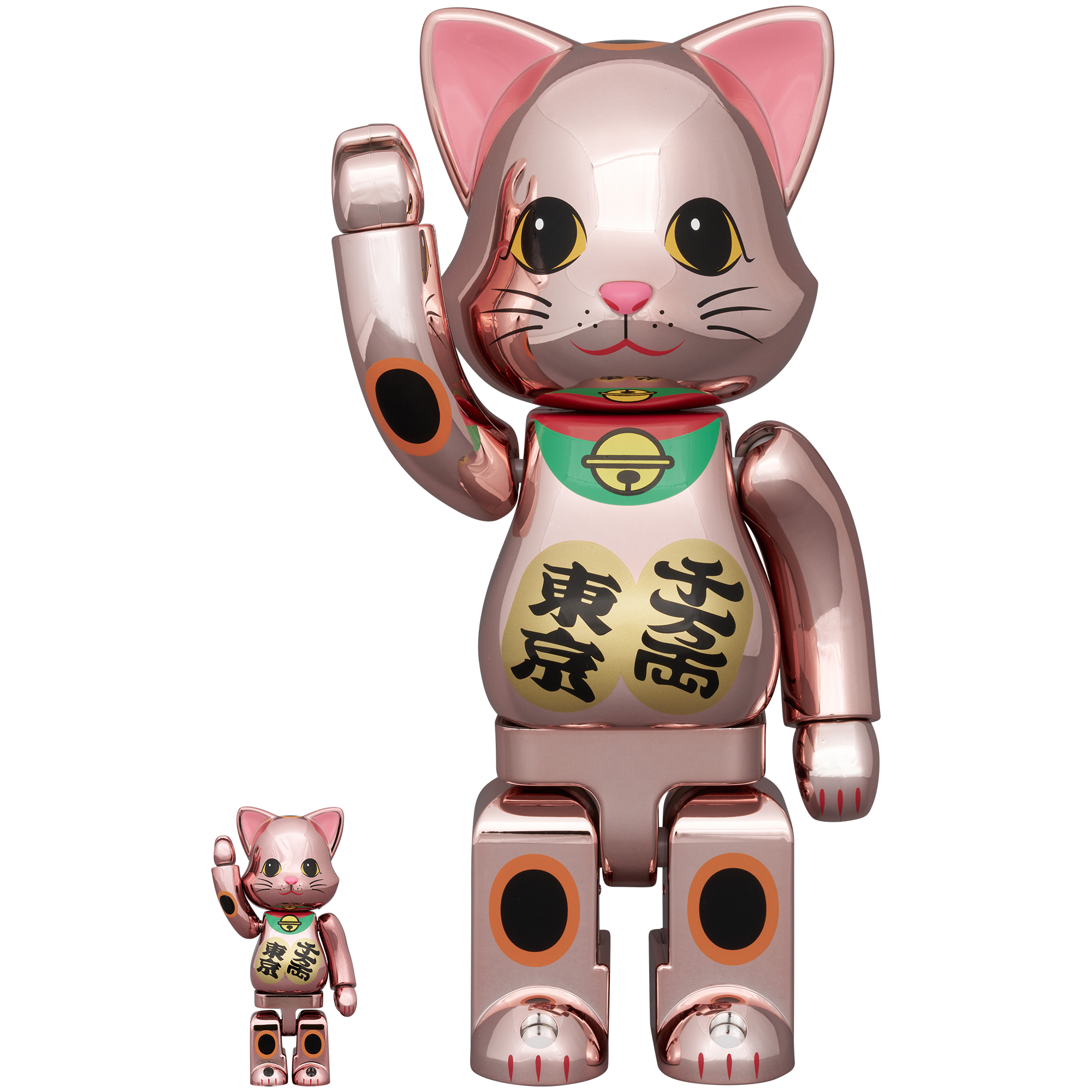 NY@BRICK 招き猫 千万両・東京 桃金メッキ 100％ & 400％_0