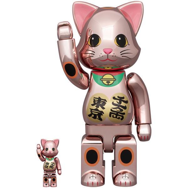 NY@BRICK 招き猫 千万両・東京 桃金メッキ 100％ & 400％ | MEDICOM