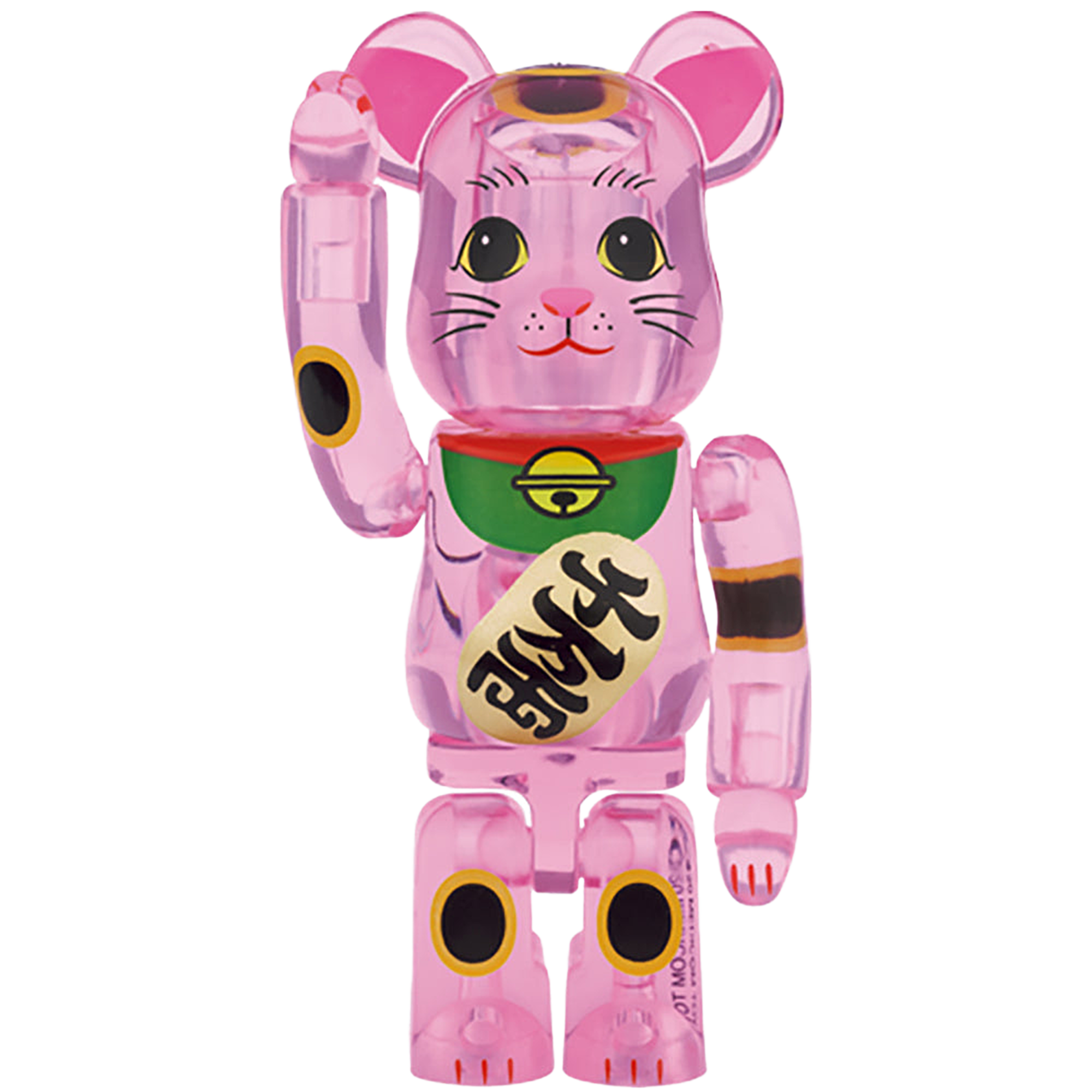 BE@RBRICK 招き猫 桃色透明 100％