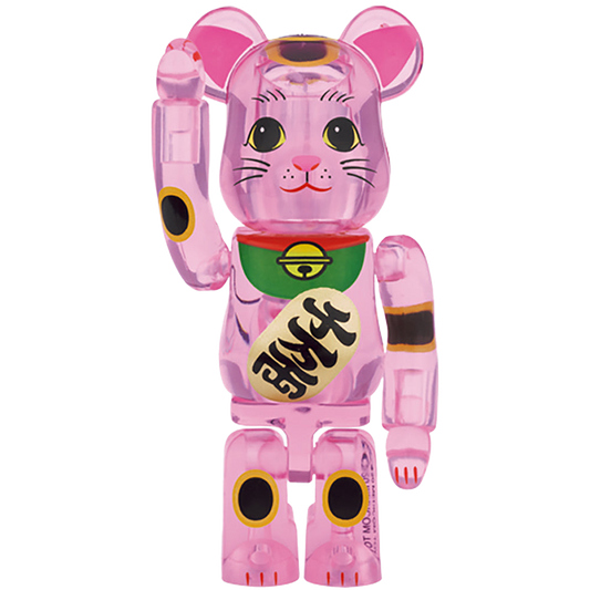 BE@RBRICK 招き猫 桃色透明 100％