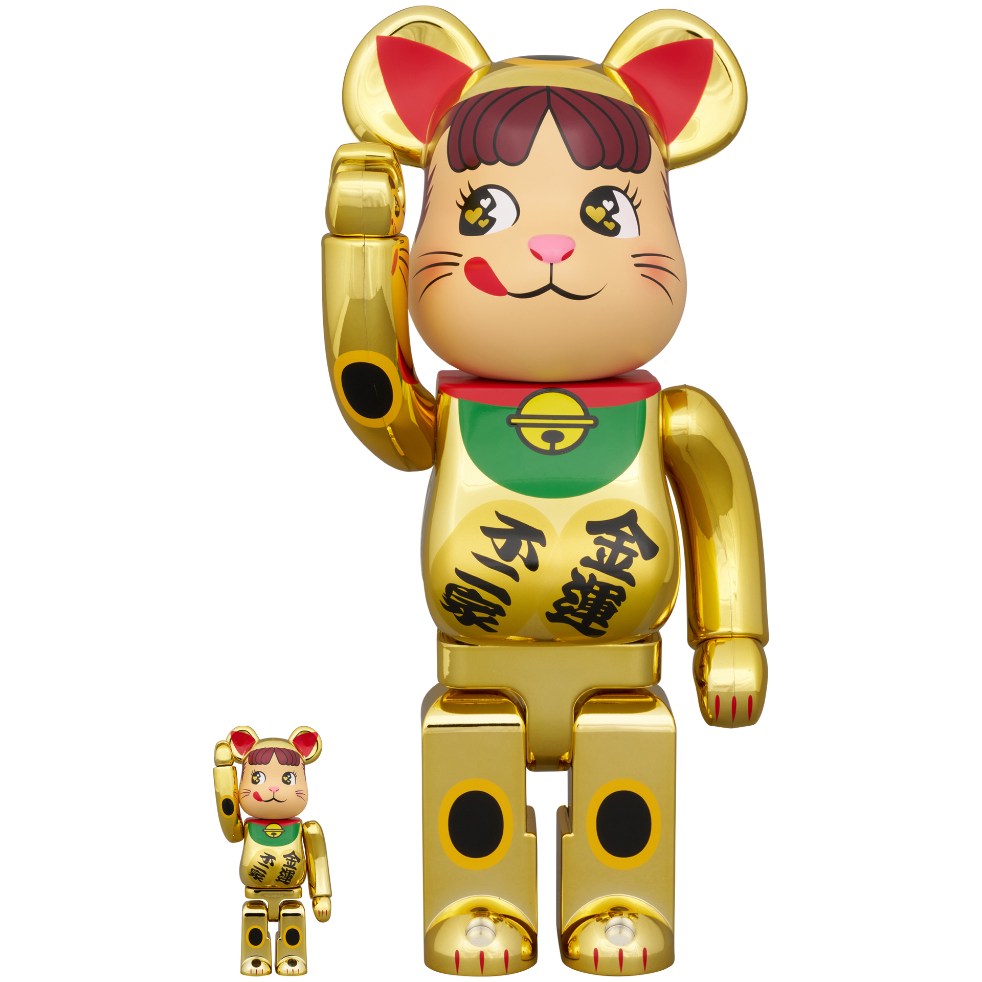 BE@RBRICK Maneki Neko Peko-chan Gold Fortune Double coin Gold BE@RBRICK Maneki Neko Peko-chan Gold Fortune Double coin Gold