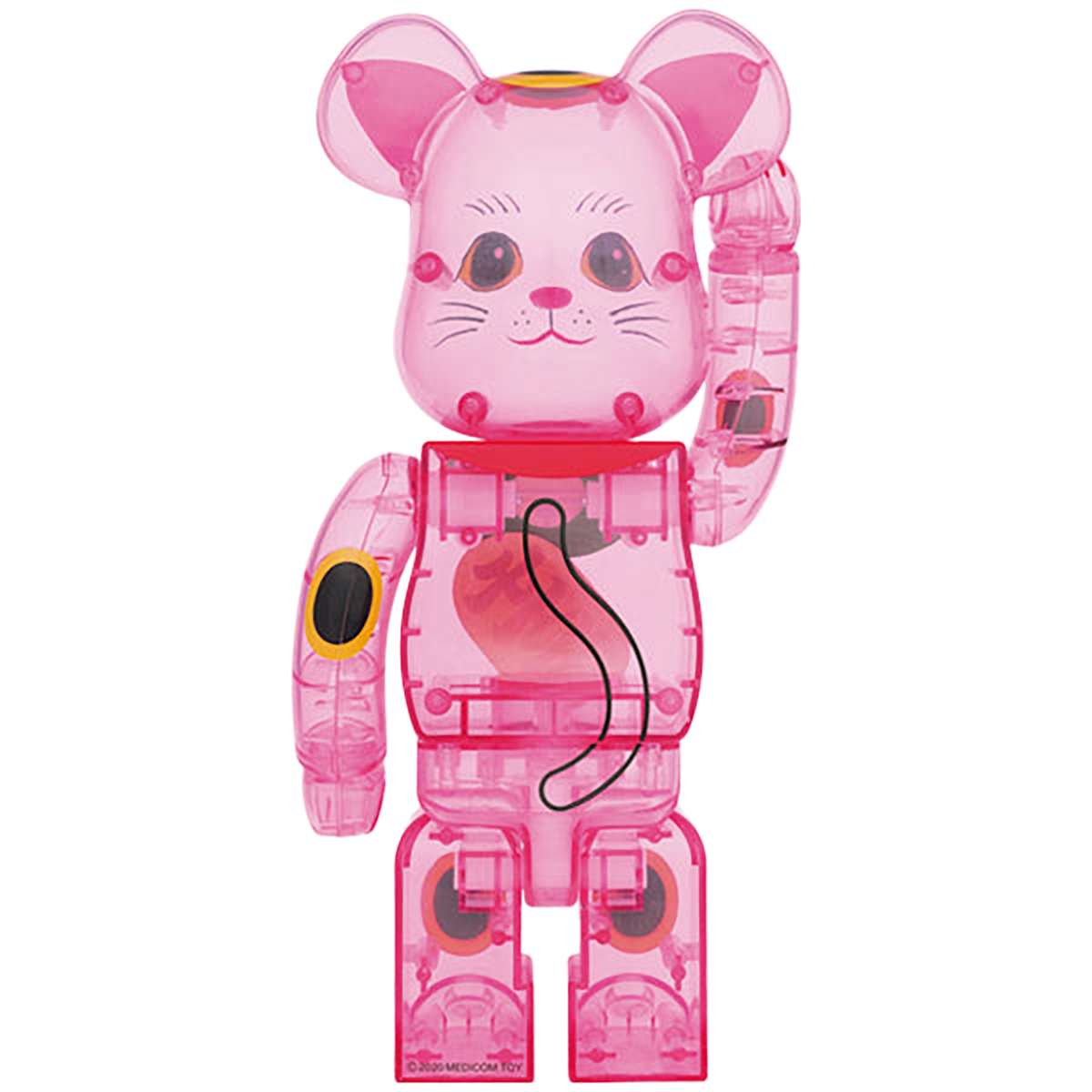 BE@RBRICK Manekineko Pink transparent 400％
