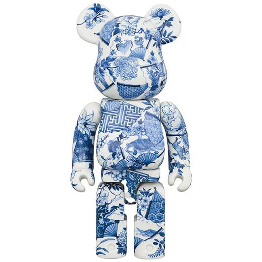 九谷BE@RBRICK 染付四季花扇面散し