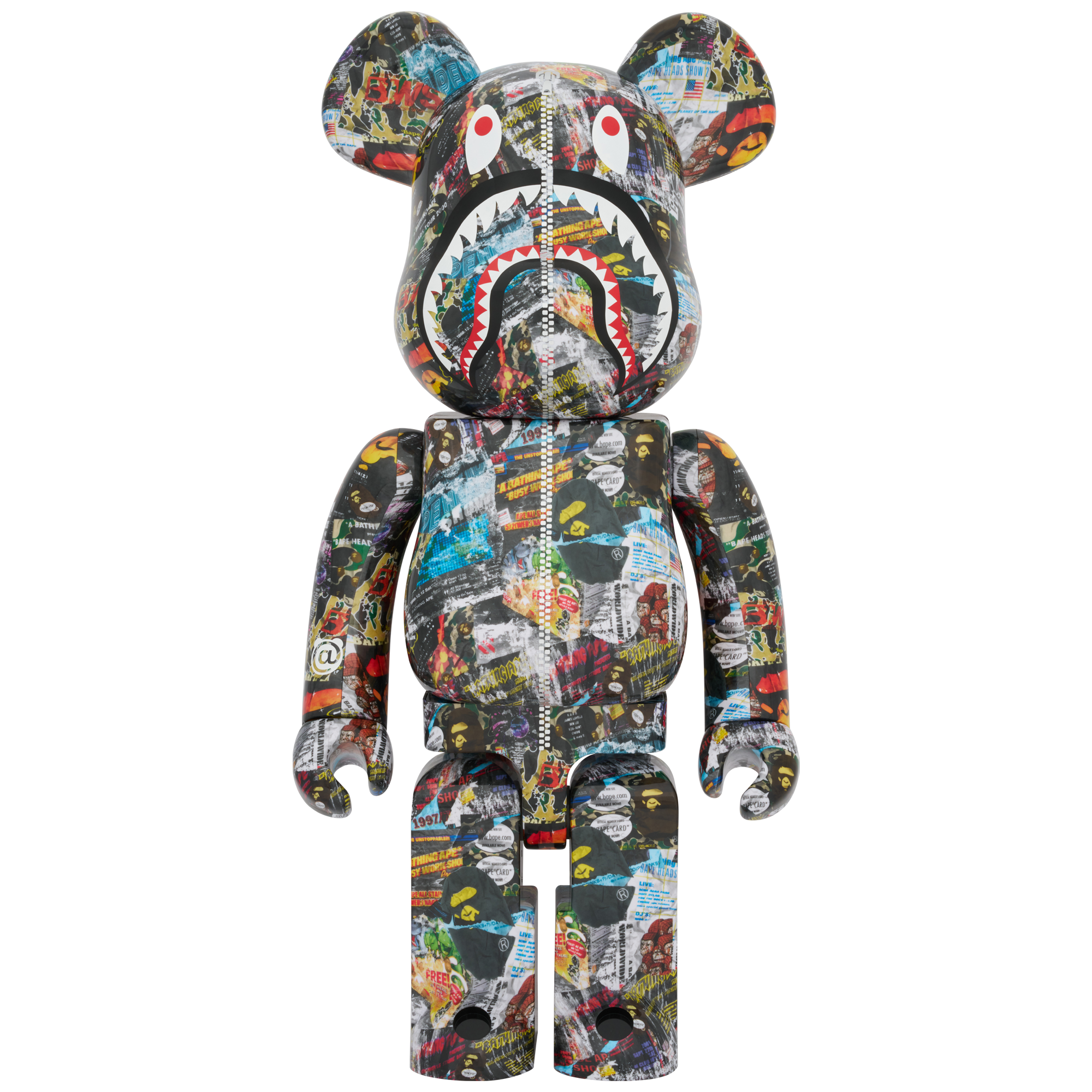 BE@RBRICK BAPE(R) LEGACY CAMO SHARK GRAY／RED／NAVY 1000％
