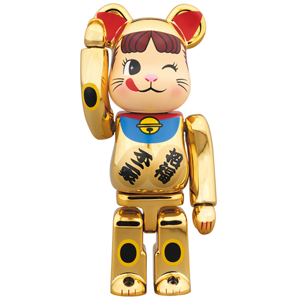 BE@RBRICK 招き猫 ペコちゃん 金メッキ弐 100％ ＆ 400％_1
