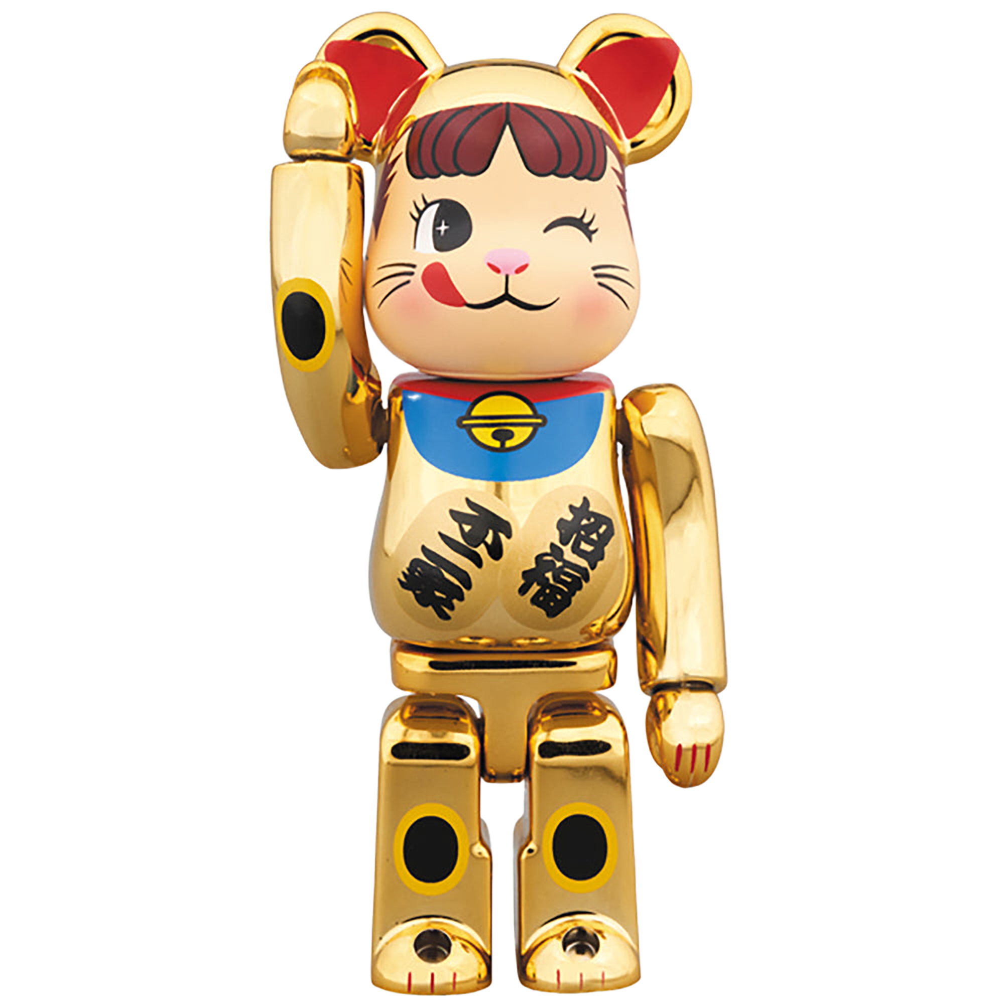 BE@RBRICK 招き猫 ペコちゃん 金メッキ弐 100％ ＆ 400％