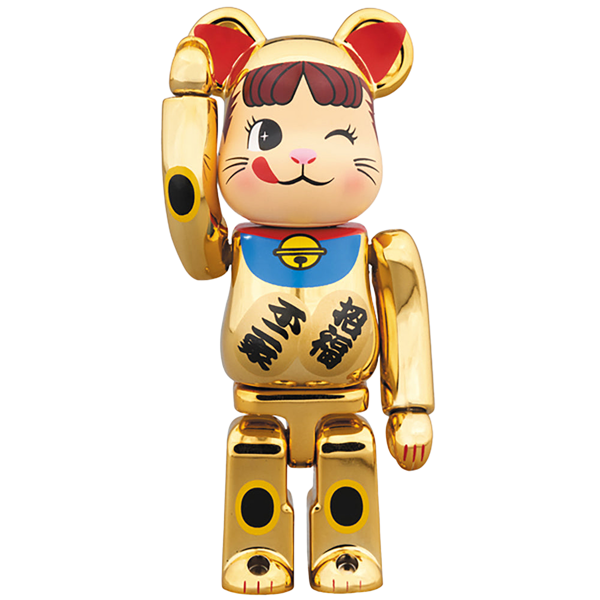 BE@RBRICK 招き猫 ペコちゃん 金メッキ弐 100％ ＆ 400％