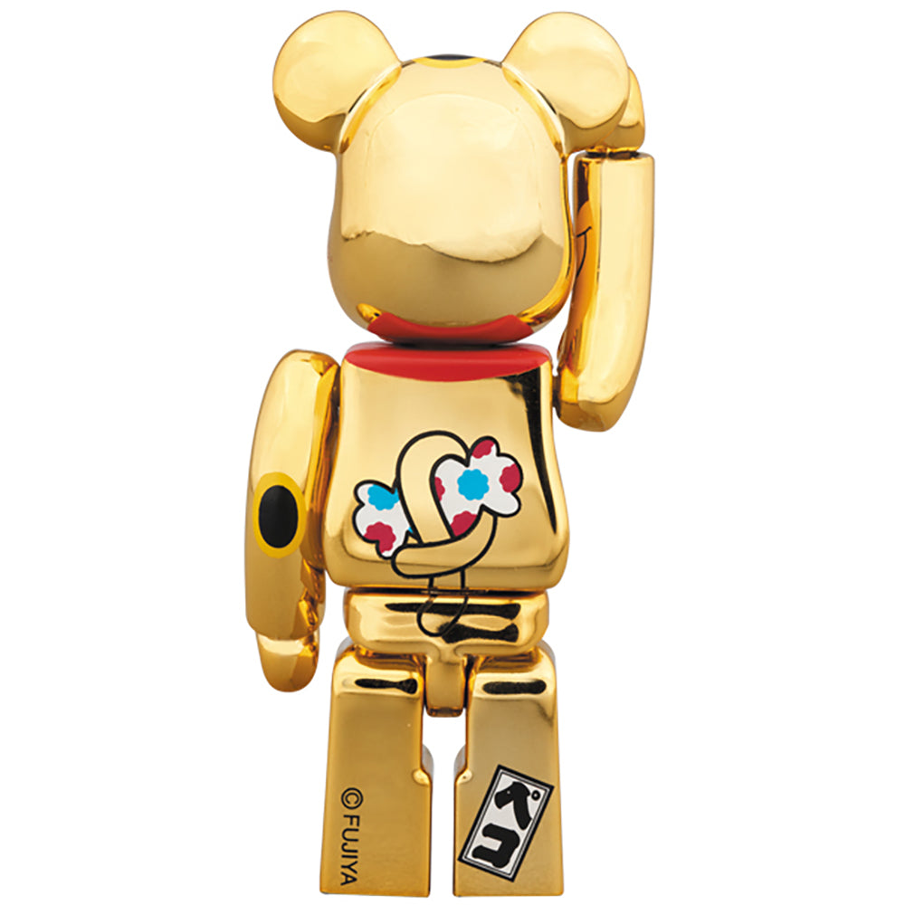 BE@RBRICK 招き猫 ペコちゃん 金メッキ弐 100％ ＆ 400％_2