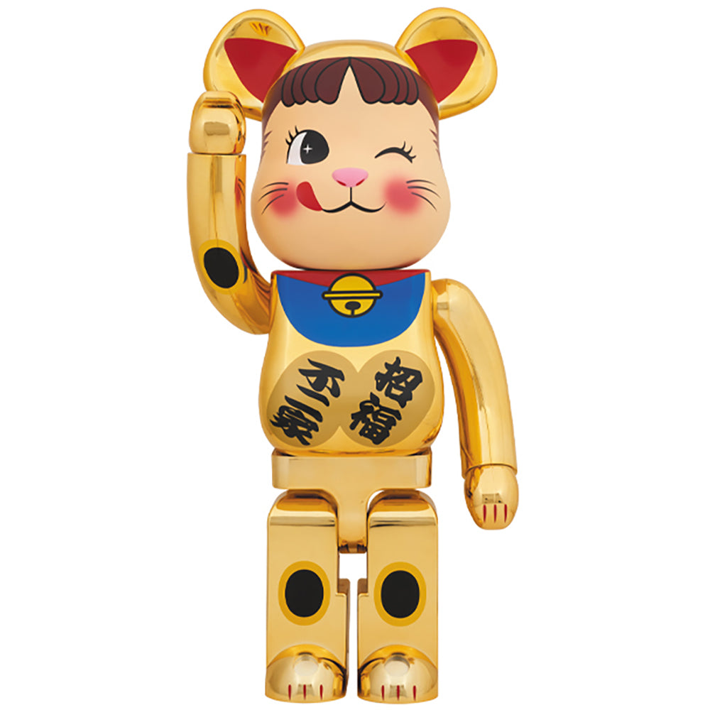 BE@RBRICK 招き猫 ペコちゃん 金メッキ弐 1000％_0