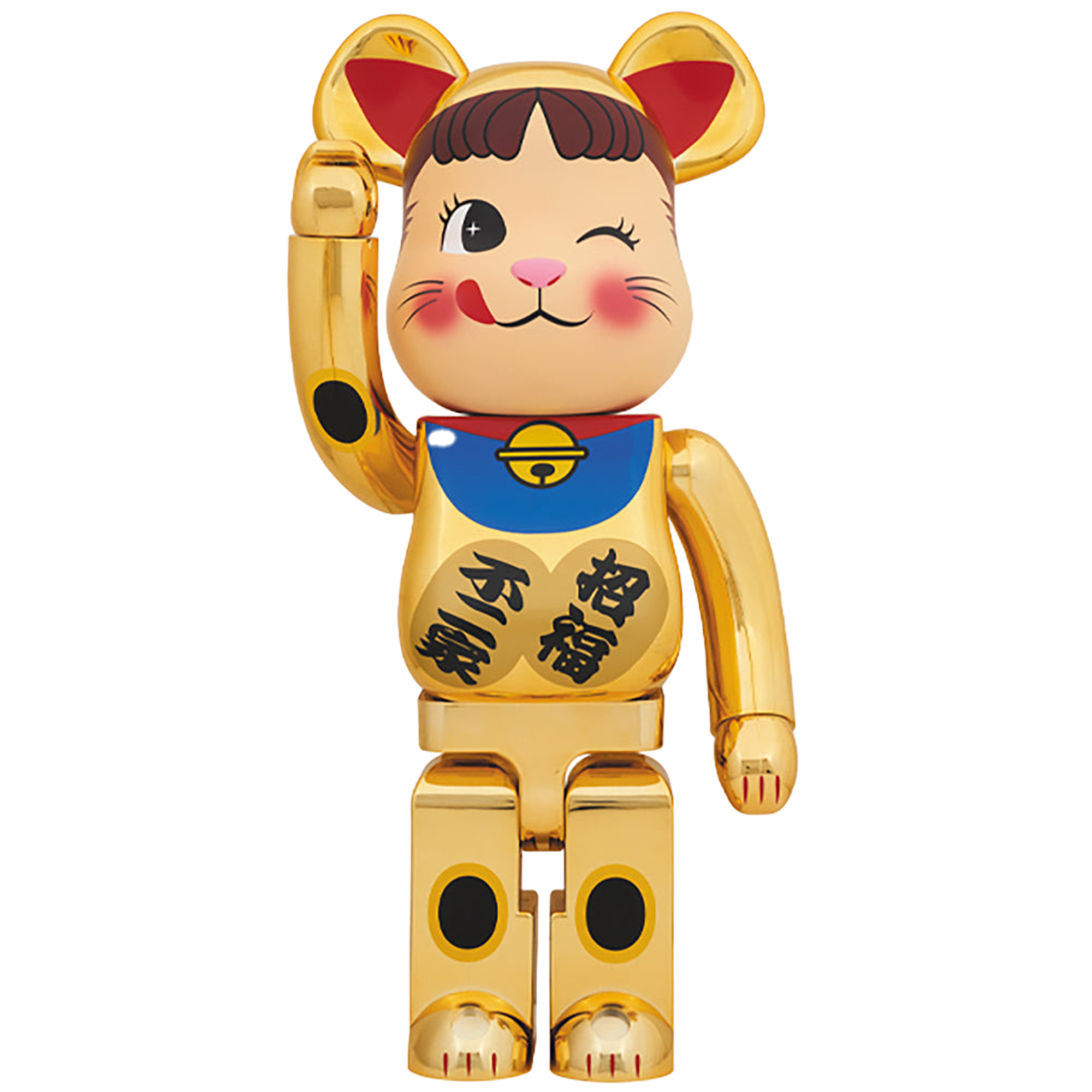 BE@RBRICK 招き猫 ペコちゃん 金メッキ弐 1000％