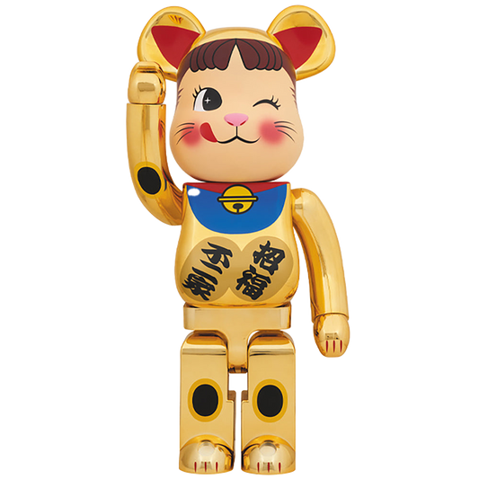 BE@RBRICK 招き猫 ペコちゃん 金メッキ弐 1000％
