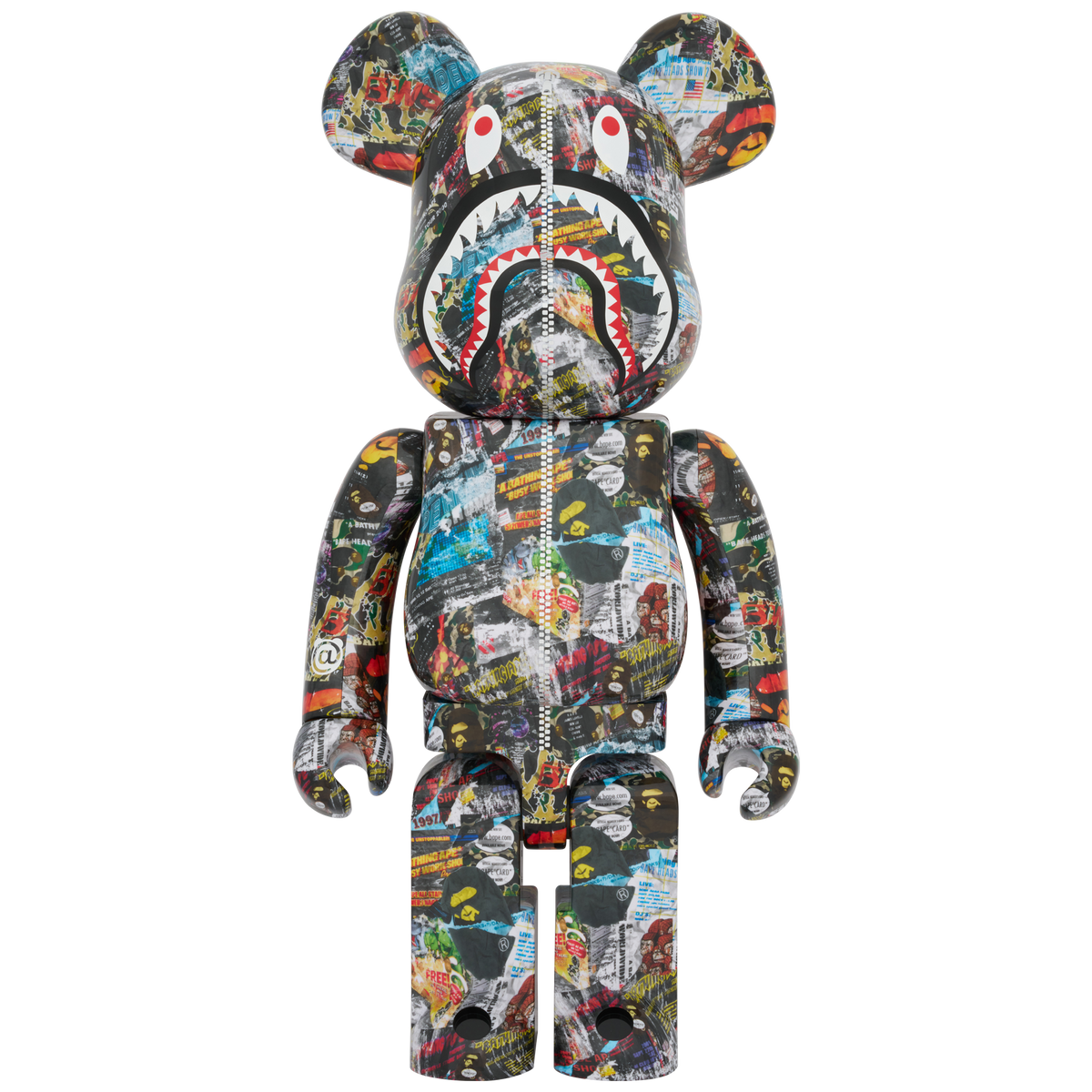 BE@RBRICK BAPE(R) LEGACY CAMO SHARK GRAY／RED／NAVY 1000％
