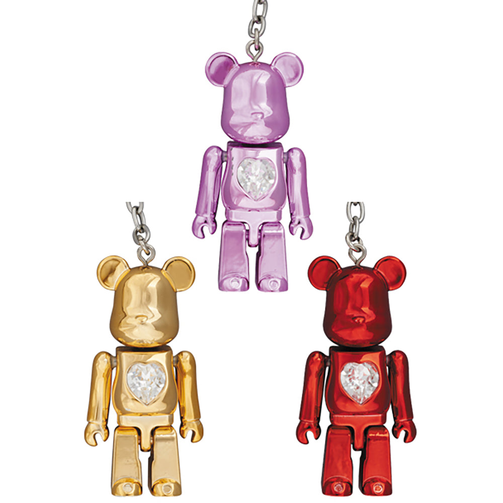 BE@RBRICK クリスタルハートメタルチャーム （ゴールド／ピンク／レッド）_0