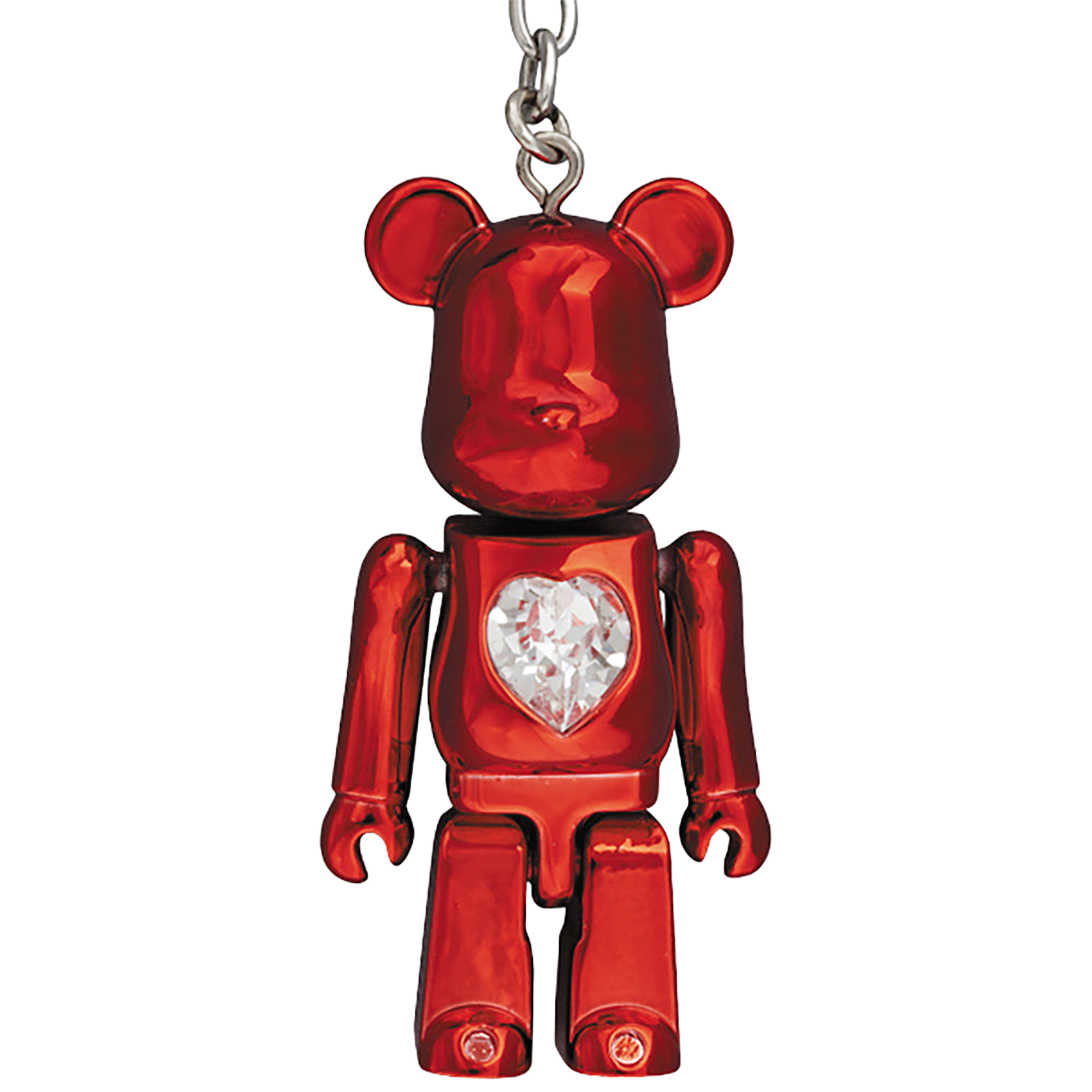BE@RBRICK クリスタルハートメタルチャーム （ゴールド／ピンク／レッド）