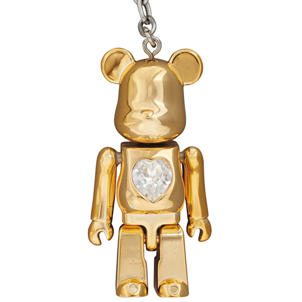 BE@RBRICK クリスタルハートメタルチャーム （ゴールド／ピンク／レッド）_3