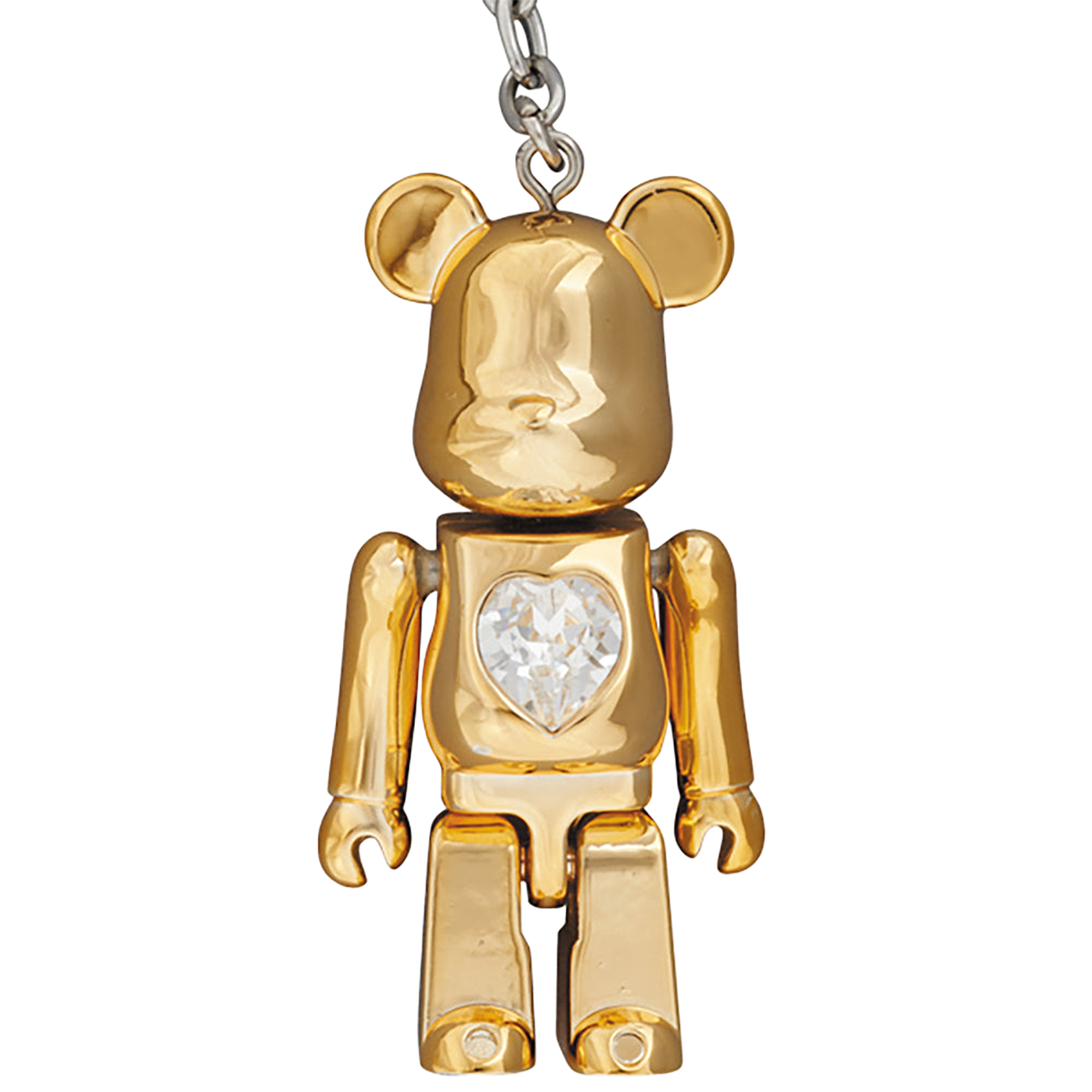 BE@RBRICK クリスタルハートメタルチャーム （ゴールド／ピンク／レッド）