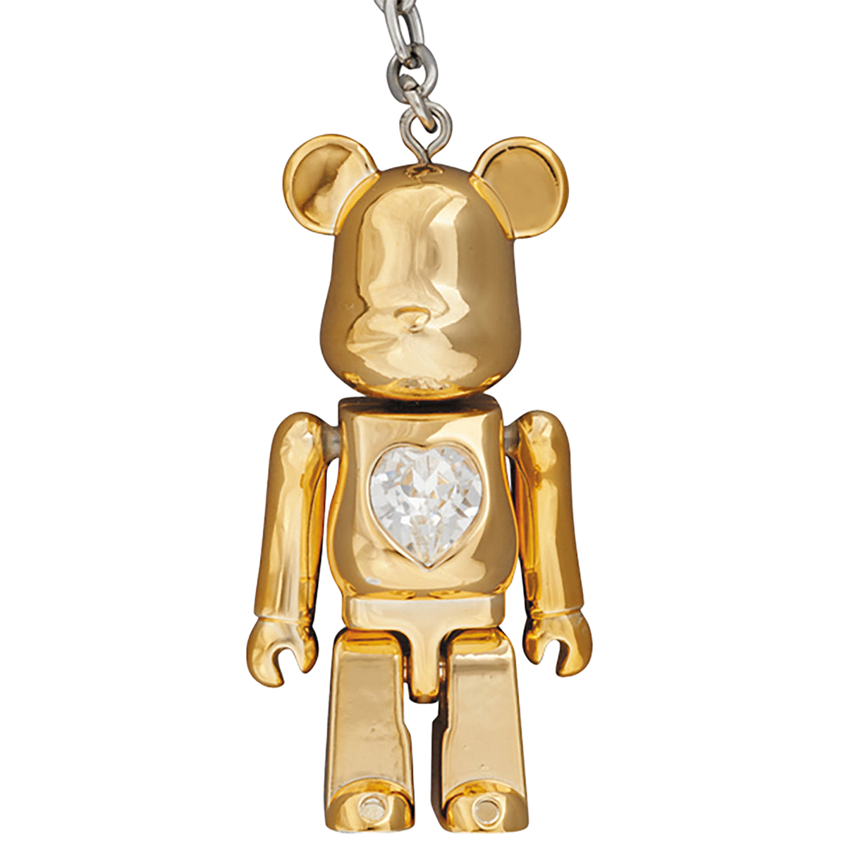 BE@RBRICK クリスタルハートメタルチャーム （ゴールド／ピンク／レッド）