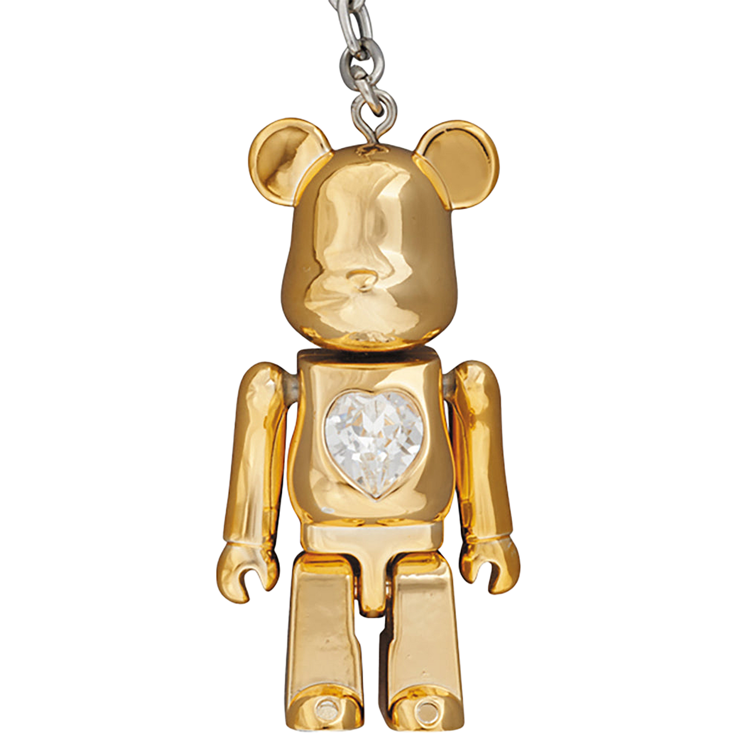 BE@RBRICK クリスタルハートメタルチャーム （ゴールド／ピンク／レッド）
