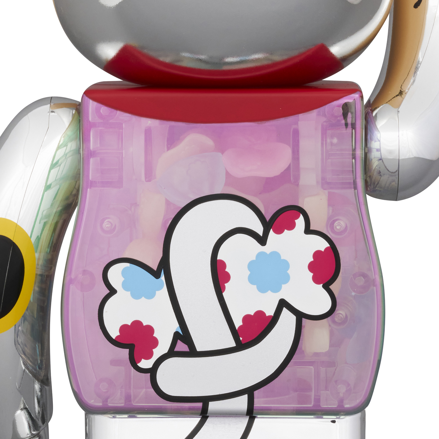 BE@RBRICK Manekineko Peko-chan Silver plated with luminescent milky 100％ & 400％ 
