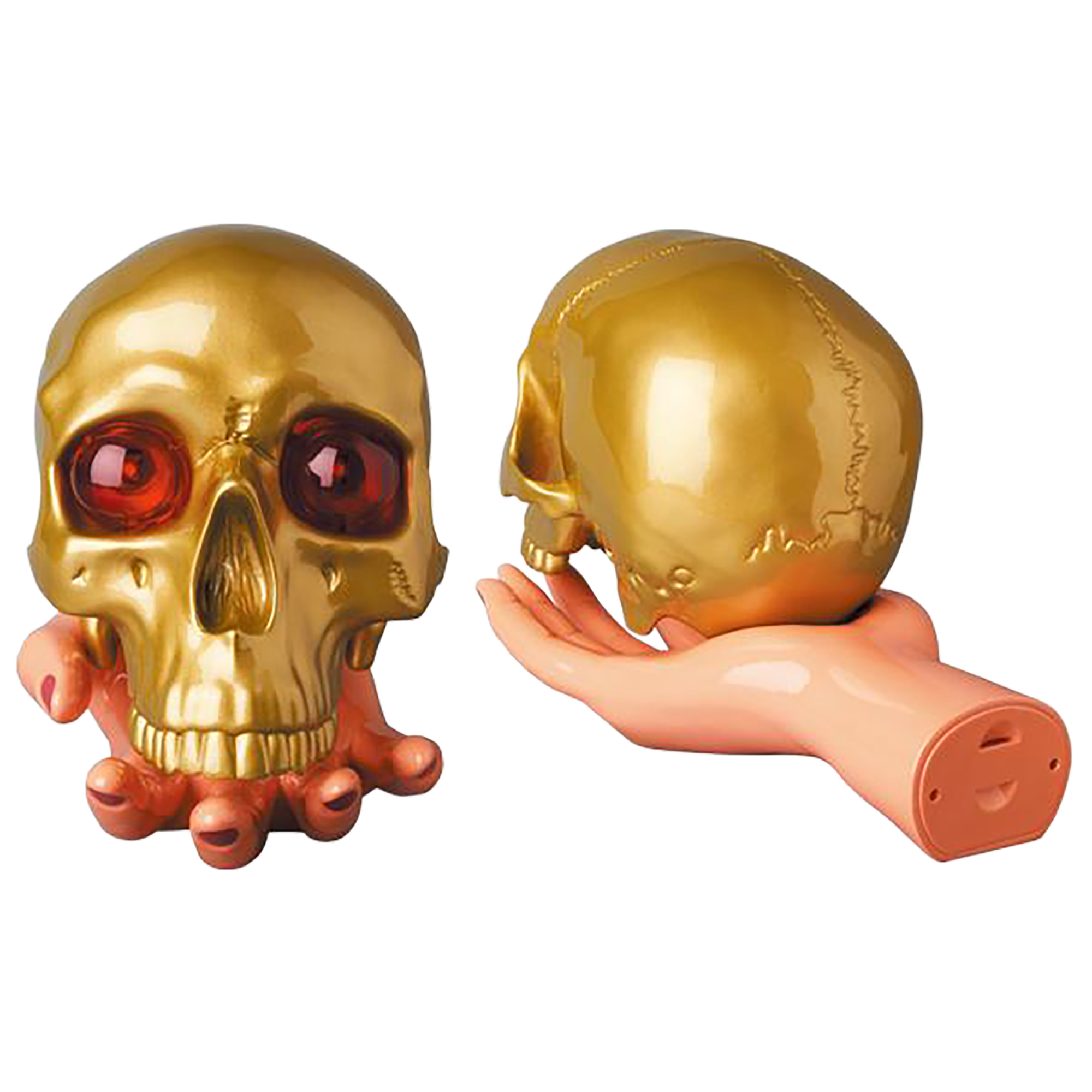 SKULL & HAND LAMP GOLD