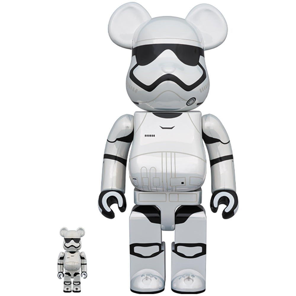 BE@RBRICK STAR WARS(TM) FIRST ORDER STORMTROOPER(TM)（The Force Awakens Ver.） Chrome Ver. 100％ & 400％_0