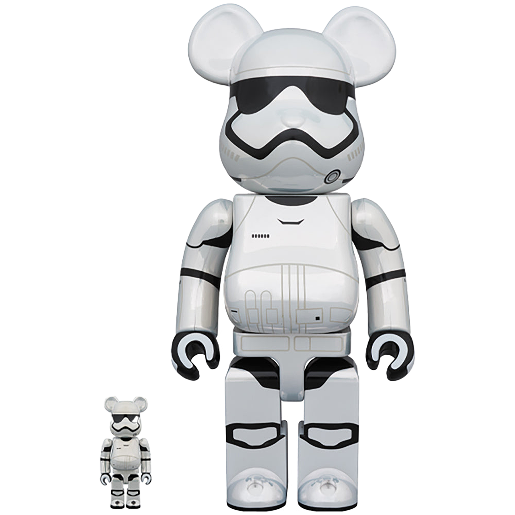 BE@RBRICK STAR WARS(TM) FIRST ORDER STORMTROOPER(TM)（The Force Awakens Ver.） Chrome Ver. 100％ & 400％