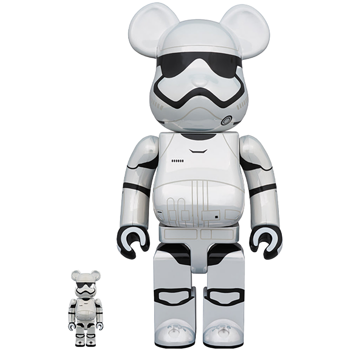 BE@RBRICK STAR WARS(TM) FIRST ORDER STORMTROOPER(TM)（The Force Awakens Ver.） Chrome Ver. 100％ & 400％