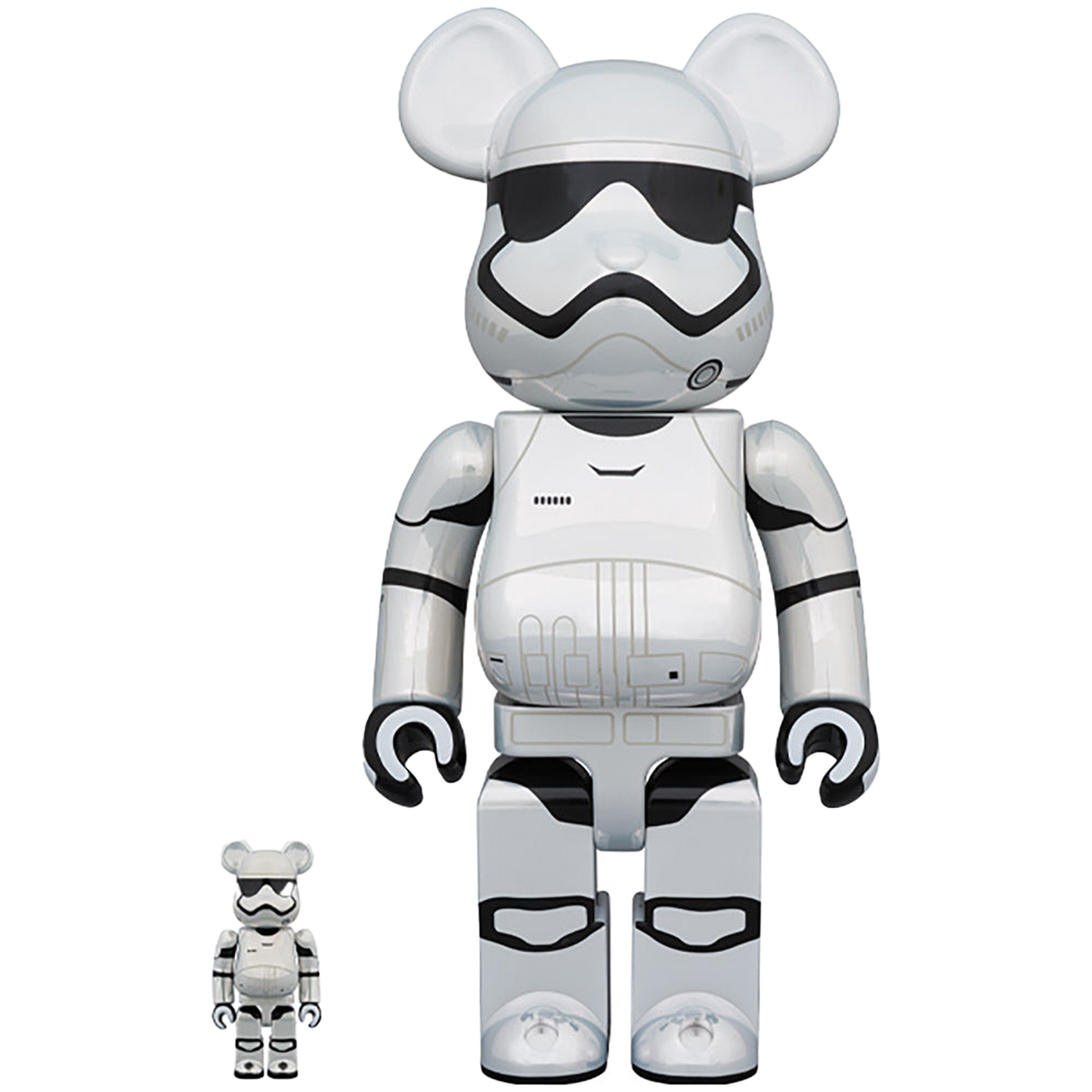 BE@RBRICK STAR WARS(TM) FIRST ORDER STORMTROOPER(TM)（The Force Awakens Ver.） Chrome Ver. 100％ & 400％