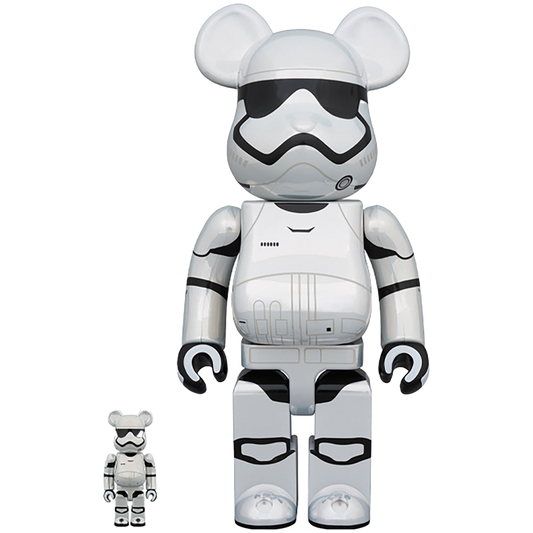 BE@RBRICK STAR WARS(TM) FIRST ORDER STORMTROOPER(TM)（The Force Awakens Ver.） Chrome Ver. 100％ & 400％
