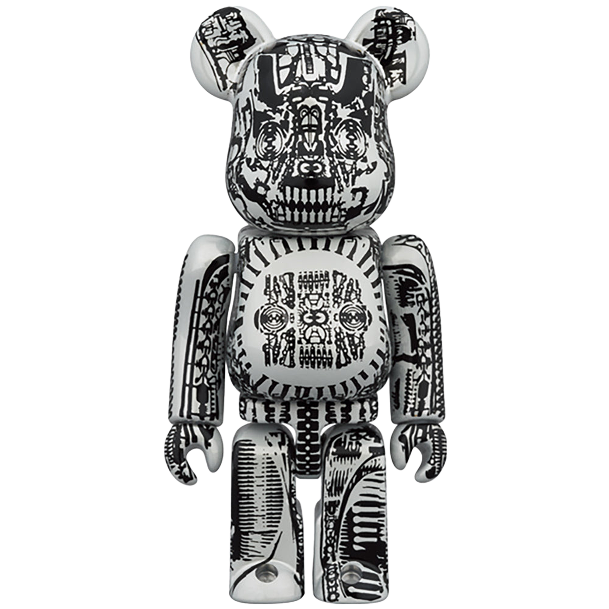 BE@RBRICK H.R.GIGER 100％ & 400％ WHITE CHROME Ver.／BLACK CHROME Ver.