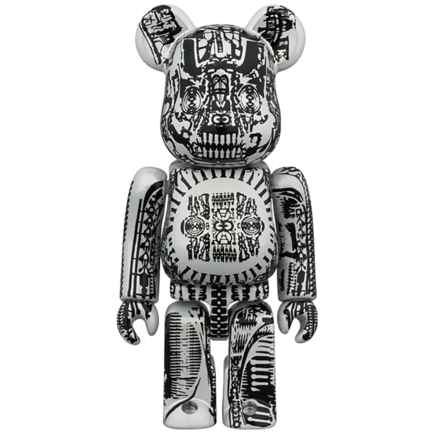 BE@RBRICK H.R.GIGER 100％ & 400％ WHITE CHROME Ver.／BLACK CHROME Ver.