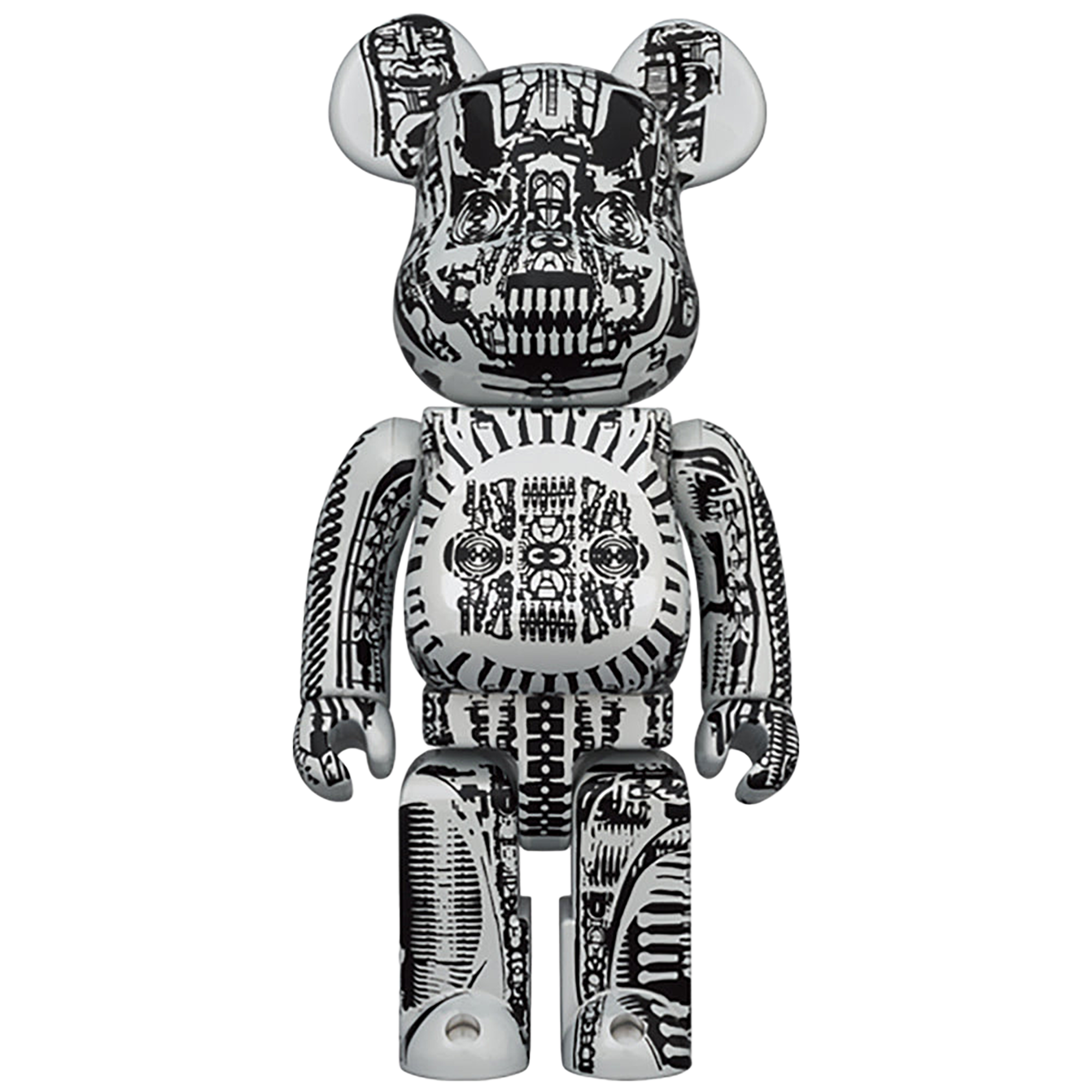 BE@RBRICK H.R.GIGER 100％ & 400％ WHITE CHROME Ver.／BLACK CHROME Ver.